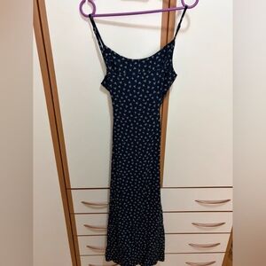 Elegant Navy Blue Floral Dress